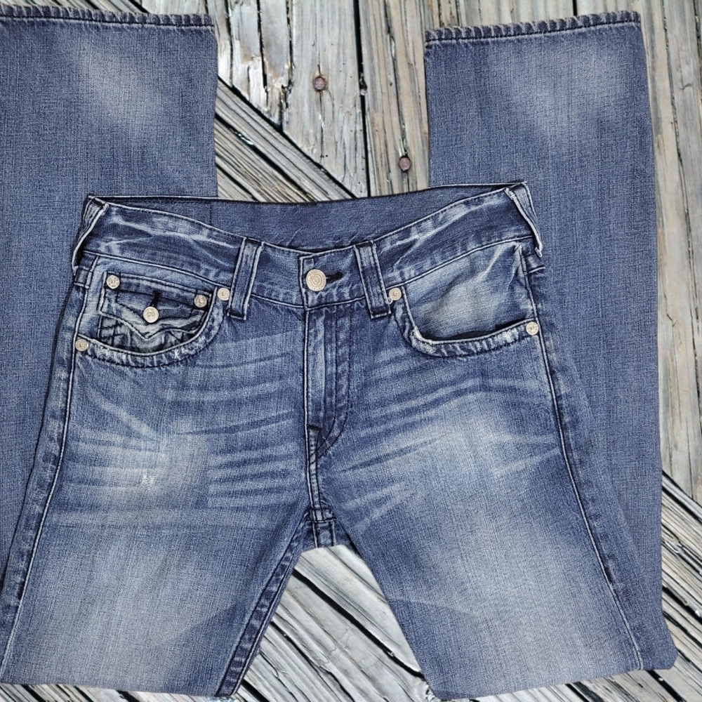True Religion World Tour Jeans Men's Tag Size 31 (photos of actual measurements)